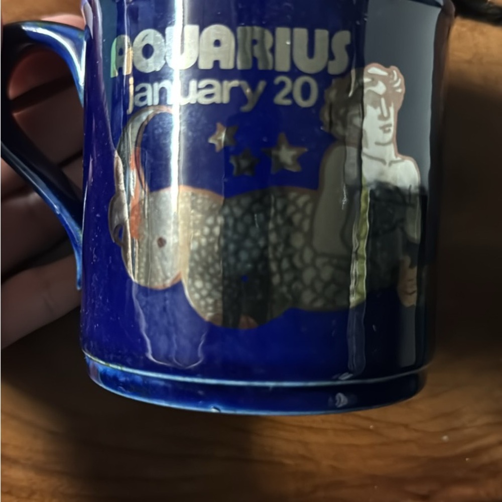 Blue Aquarius Zodiac Mug